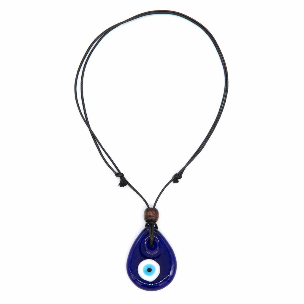 Large Drop Glass Evil Eye Necklace-Necklaces & Pendants-Siesta Crafts