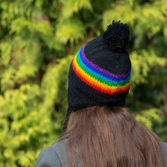 Rainbow Stripe Earflap Hat-Hats-Siesta Crafts