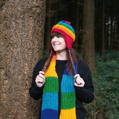 Chunky Rainbow Earflap Hat-Hats-Siesta Crafts