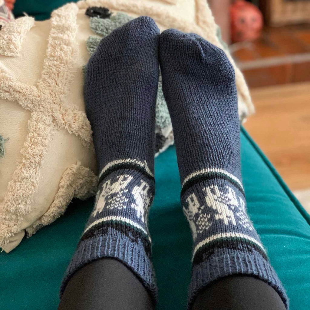 Autumnal Llama Socks-Socks & Legwarmers-Siesta Crafts