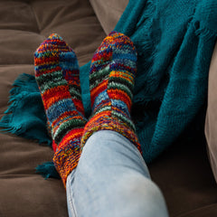Tie Dye Knitted Patchwork Socks-Socks & Legwarmers-Siesta Crafts
