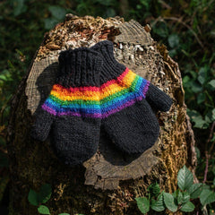 Rainbow Stripe Mittens-Gloves-Siesta Crafts