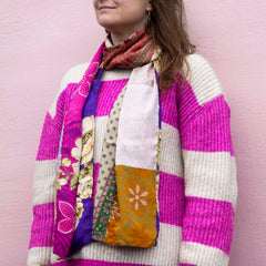 Recycled Sari Patch Scarf-Scarves-Siesta Crafts