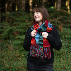 Tie Dye Knitted Patchwork Scarf-Scarves-Siesta Crafts