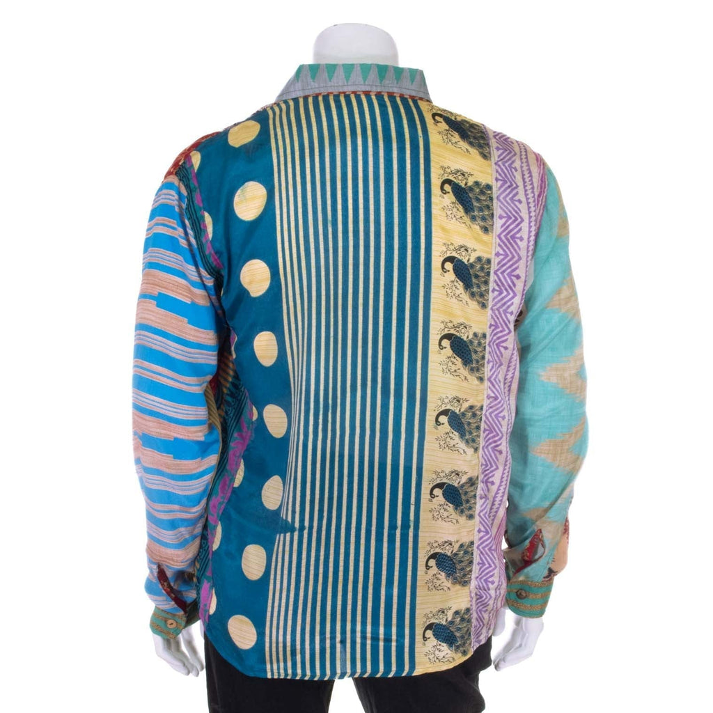 Recycled Sari Patch Shirt-Shirts-Siesta Crafts