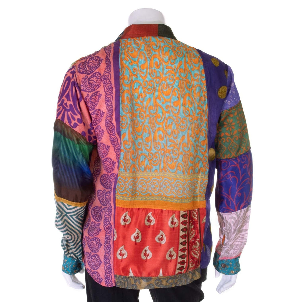 Recycled Sari Patch Shirt-Shirts-Siesta Crafts