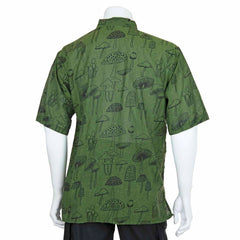 Mushroom Print Short Sleeved Kurta-Shirts-Siesta Crafts