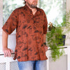 Mushroom Print Short Sleeved Kurta-Shirts-Siesta Crafts