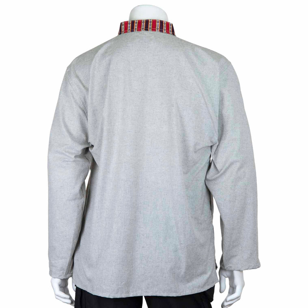 Tibetan Trim Fine Cotton Shirt-Shirts-Siesta Crafts