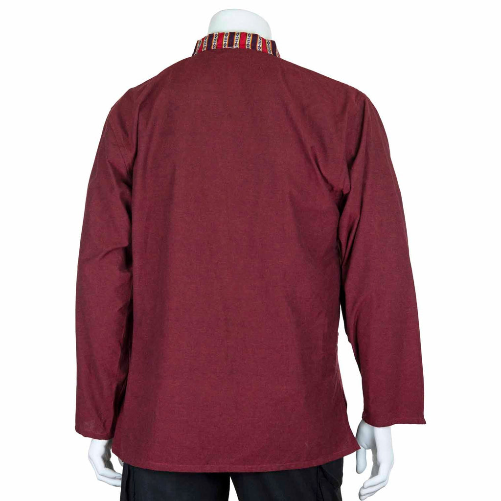 Tibetan Trim Fine Cotton Shirt-Shirts-Siesta Crafts