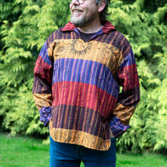 Solar Stripe Collared Kurta-Shirts-Siesta Crafts