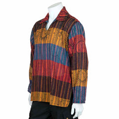 Solar Stripe Collared Kurta-Shirts-Siesta Crafts