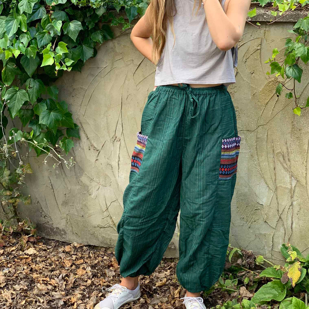Thai Weave Pocket Ali Baba Trousers-Trousers-Siesta Crafts