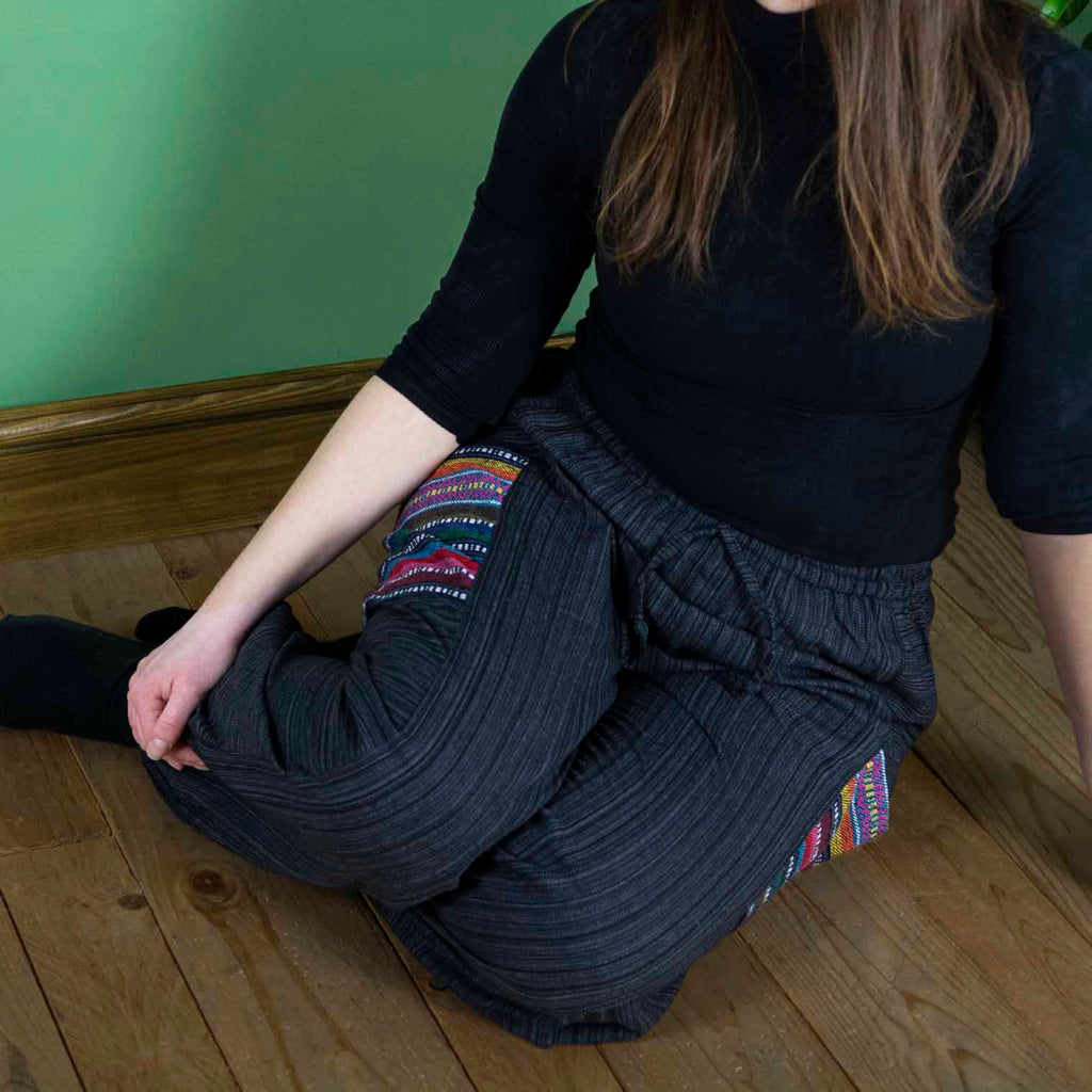 Thai Weave Pocket Ali Baba Trousers-Trousers-Siesta Crafts