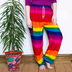 Rainbow Drawstring Trousers-Trousers-Siesta Crafts