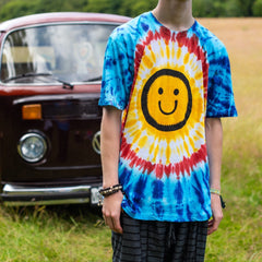 Smiley Tie Dye T-Shirt-T-Shirts-Siesta Crafts