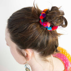 Pom Pom Hill Tribe Scrunchie-Hair Accessories-Siesta Crafts