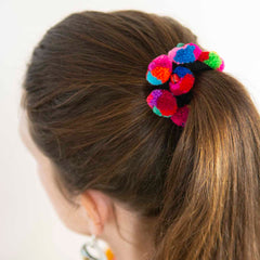 Pom Pom Hill Tribe Scrunchie-Hair Accessories-Siesta Crafts