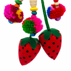 Hill Tribe Strawberry Scrunchie-Hair Accessories-Siesta Crafts