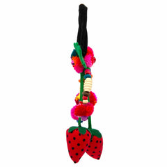 Hill Tribe Strawberry Scrunchie-Hair Accessories-Siesta Crafts