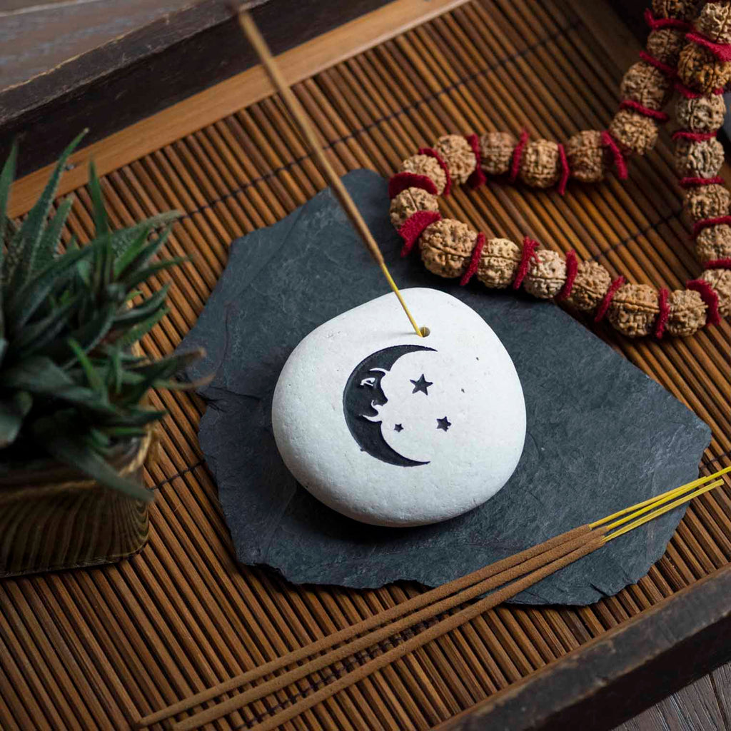 Moon Stone Incense Holder-Incense Holders-Siesta Crafts