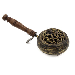 Ornate Iron Burner with Handle-Incense Holders-Siesta Crafts