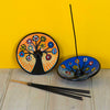 Dot Painted Tree of Life Incense Holder-Incense Holders-Siesta Crafts