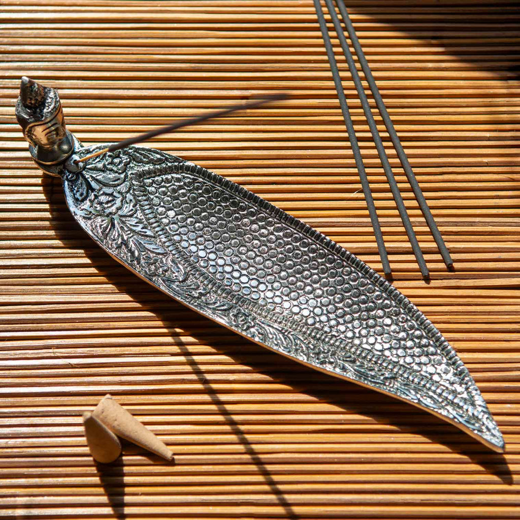 Long Buddha Metal Ashcatcher-Incense Holders-Siesta Crafts