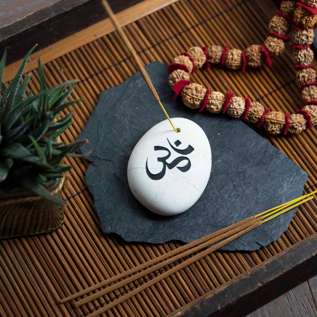 Om Stone Incense Holder-Incense Holders-Siesta Crafts