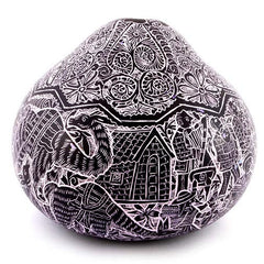 Artisan Intricate Folk Art Gourd No.4-Home Décor-Siesta Crafts