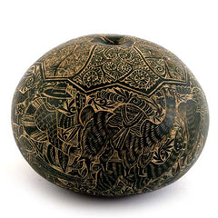 Artisan Intricate Folk Art Gourd No.9-Home Décor-Siesta Crafts