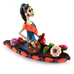 Calavera in a Boat-Ornaments & Figurines-Siesta Crafts