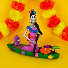 Calavera in a Boat-Ornaments & Figurines-Siesta Crafts