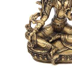Brass Green Tara Statue No.391-Buddhism-Siesta Crafts