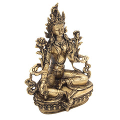 Brass Green Tara Statue No.391-Buddhism-Siesta Crafts