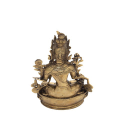 Brass Green Tara Statue No.391-Buddhism-Siesta Crafts