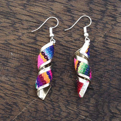 Twist Peruvian Fabric Earrings-Earrings-Siesta Crafts
