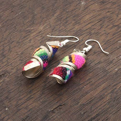 Twist Peruvian Fabric Earrings-Earrings-Siesta Crafts