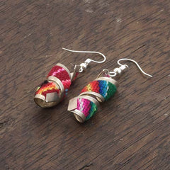 Twist Peruvian Fabric Earrings-Earrings-Siesta Crafts
