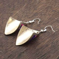 Diamond Shell Peruvian Fabric Earrings-Earrings-Siesta Crafts