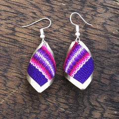 Diamond Shell Peruvian Fabric Earrings-Earrings-Siesta Crafts