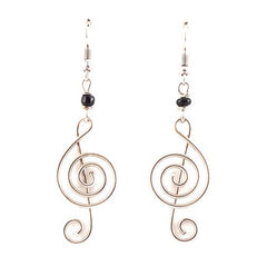 Treble Clef Kenyan Earrings-Earrings-Siesta Crafts
