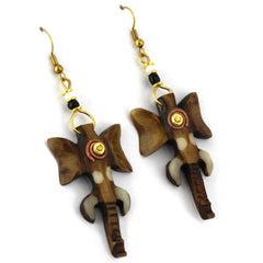 Spiral Elephant Head Earrings-Earrings-Siesta Crafts