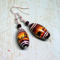 Sunset Llama Earrings-Earrings-Siesta Crafts