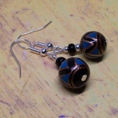 Black and Gold Earrings-Earrings-Siesta Crafts