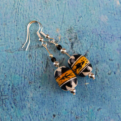 Pescado Naranjo Earrings-Earrings-Siesta Crafts