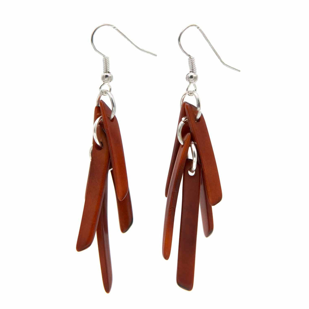 Tagua Cluster Earrings-Earrings-Siesta Crafts