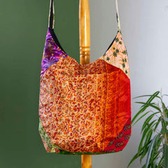 Patchwork Recycled Sari Shoulder Bag-Bags & Purses-Siesta Crafts