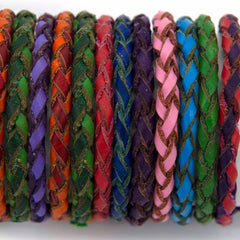Tube of Coloured Leather Wristbands (x80)-Bracelets & Wristbands-Siesta Crafts