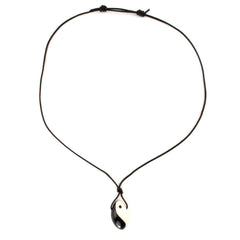 Curved Yin Yang Necklace-Necklaces & Pendants-Siesta Crafts